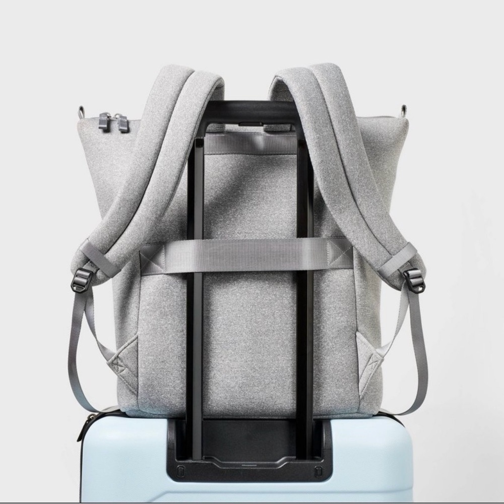Faux Neoprene Backpack - Heathered Gray - Picture 4 of 4